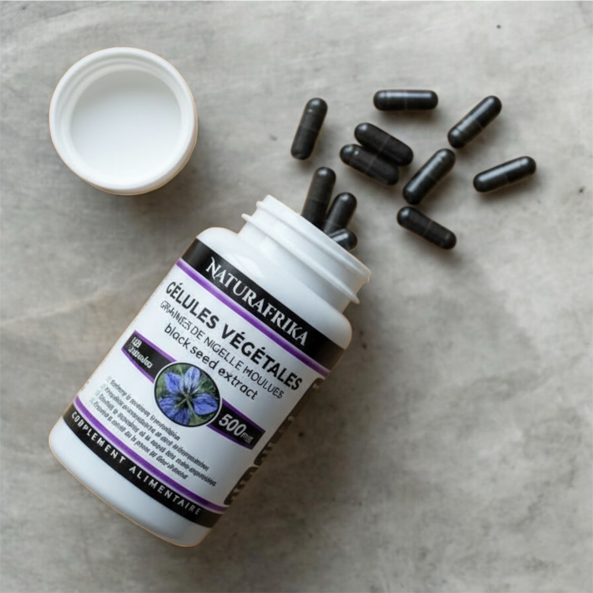 Gélules végétales de graines de nigelle